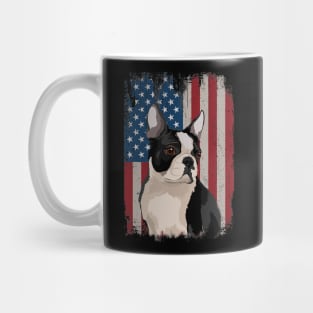 Boston Terrier American Flag Patriotic 4Th Of July Mug